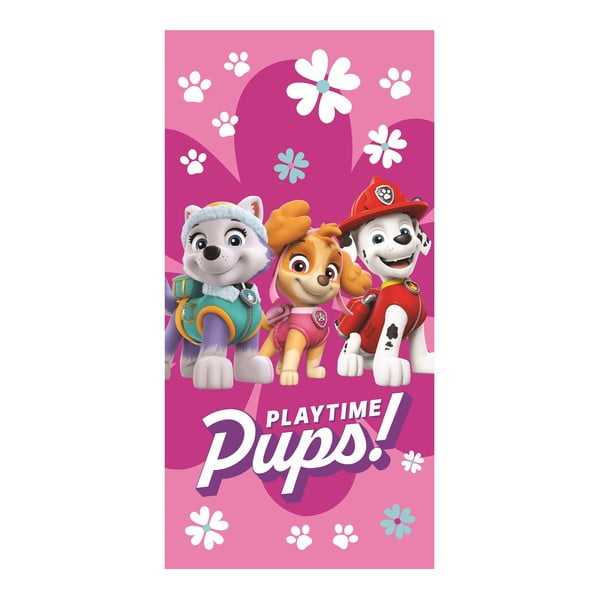 Roosa puuvillane laste rätik 70x140 cm Paw Patrol - Jerry Fabrics