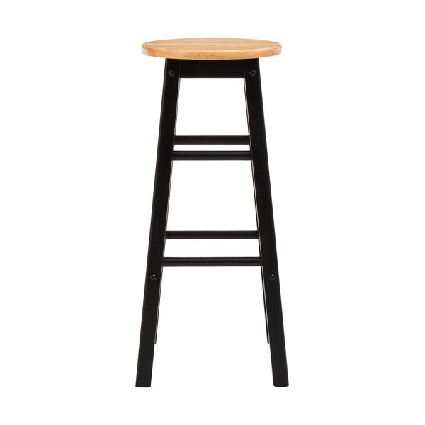 Must/naturaalsest kautšukipuidust baaritool (istme kõrgus 74 cm) Chester - Premier Housewares-image-2