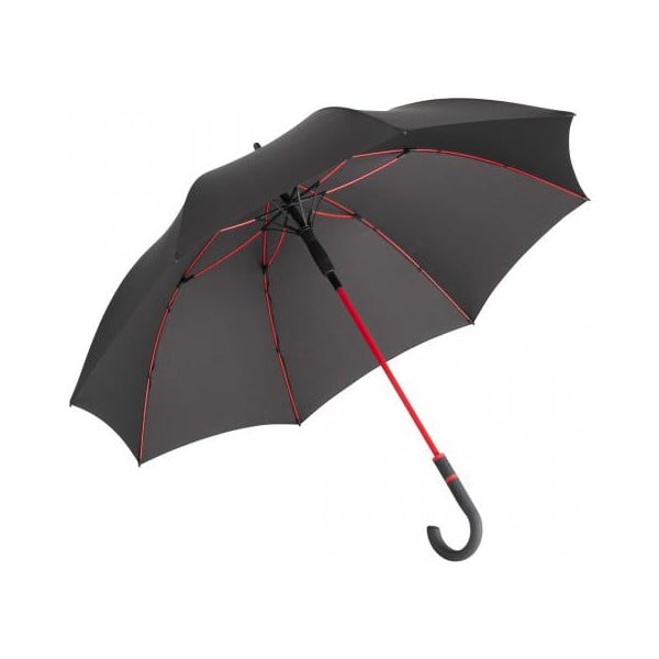 Černý větruodolný deštník s červenými detaily Ambiance Fare Proof, ⌀ 112 cm
