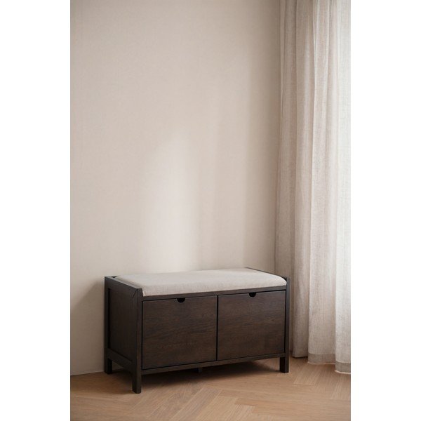 Tammepuidust kingakapp pingiga tumedas naturaalses värvitoonis 80x47x41 cm Hillmond - Rowico-image-2