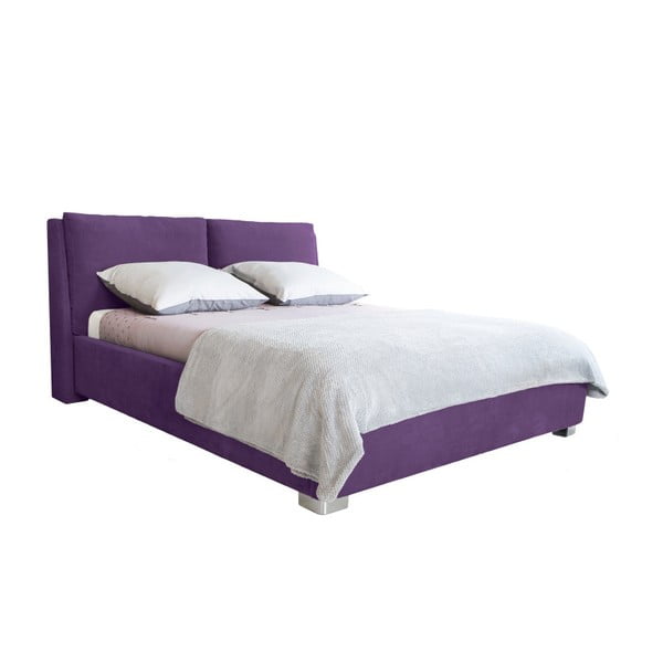 Fialová dvoulůžková postel Mazzini Beds Vicky, 180 x 200 cm