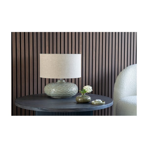 Khaki keraamiline laualamp tekstiilvarjundiga (kõrgus 44 cm) Oldham - House Nordic-image-2