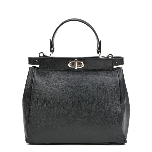 Černá kožená kabelka Mangotti Bags Aurelia