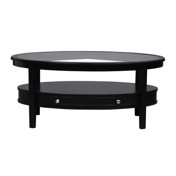 Černý oválný dubový konferenční stolek  Folke Nótt, délka 120 cm