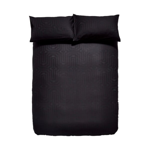 Must puuvillasatiinist kahekohaline voodilina 200x200 cm - Bianca-image-2
