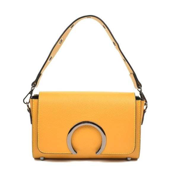 Žlutá kožená kabelka Carla Ferreri Cresmo