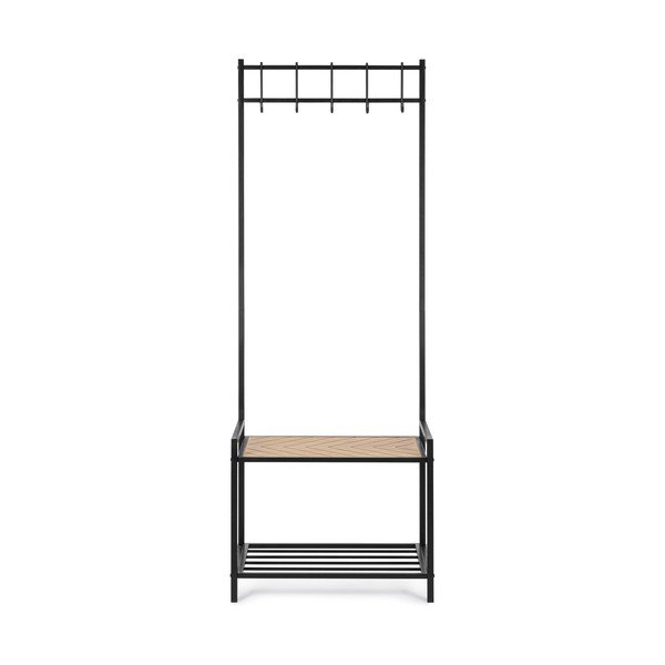 Must/loodusliku värvi metallist koridorikomplekt 64,5x180x37,5 cm Haldor – Yes Everyday-image-1
