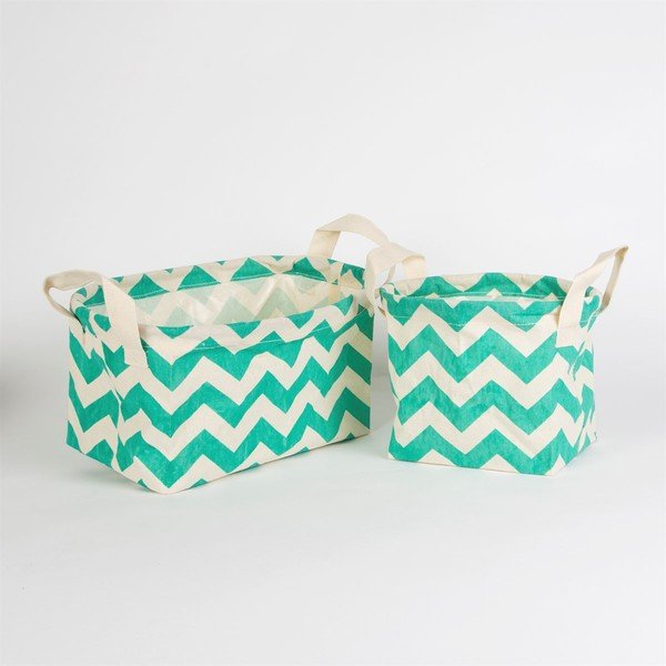 Sada 2 ks modrých košíků Sass & Belle Chevron-image-2