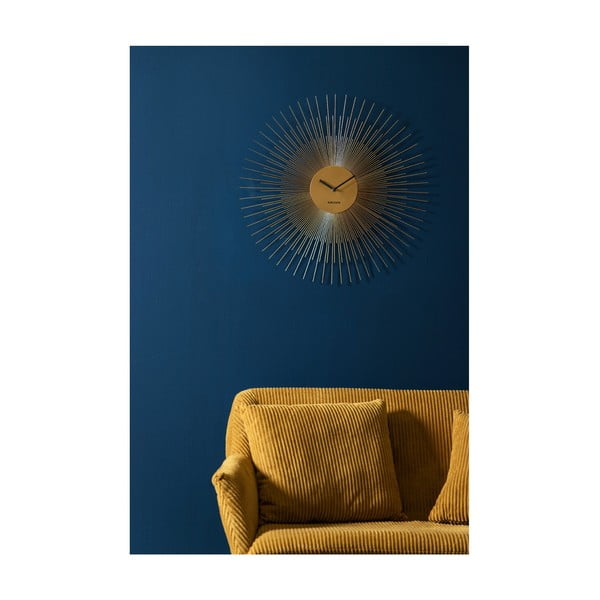 Kuldne suur seinakell, ø 60 cm Peony - Karlsson-image-1