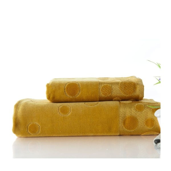 Sada 2 ručníků Tropical Mustard, 50x90 cm a 70x140 cm