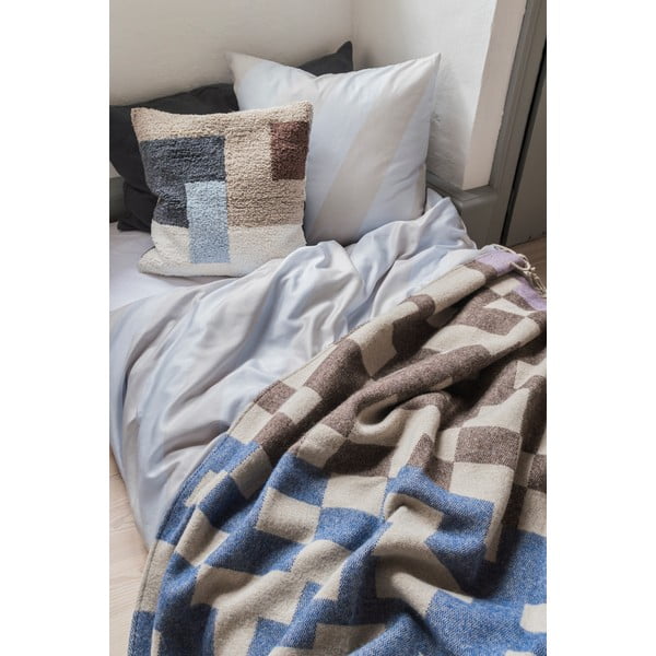 Helehall-beež puuvill-satiinist pikendatud voodipesu kaheinimesevoodile 200x220 cm Diagonal - Mette Ditmer Denmark-image-3