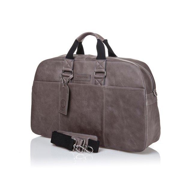 Šedohnědá cestovní taška z telecí kůže Ferruccio Laconi Traveler-image-2
