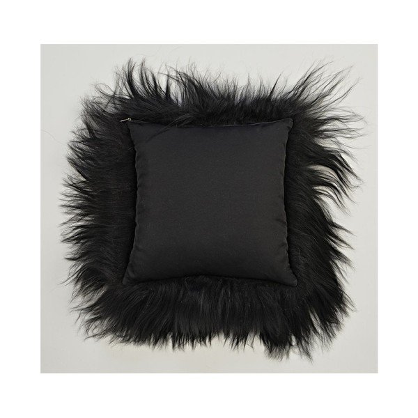 Kožešinový polštář s dlouhým chlupem Blacky, 35x35 cm-image-2