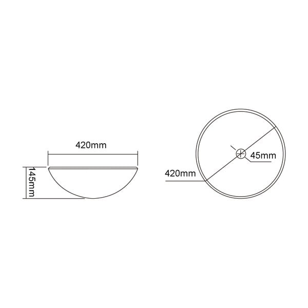 Valge klaasist ümmargune valamu ø 42 cm Telica - Sapho-image-4