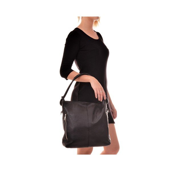 Černá kožená kabelka Anna Luchini Smiela-image-3