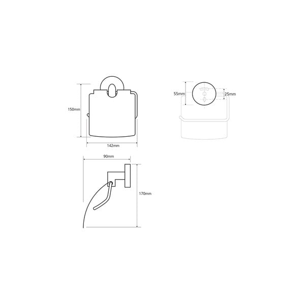 Hõbedast messingist tualettpaberi hoidja X-Round - Sapho-image-3