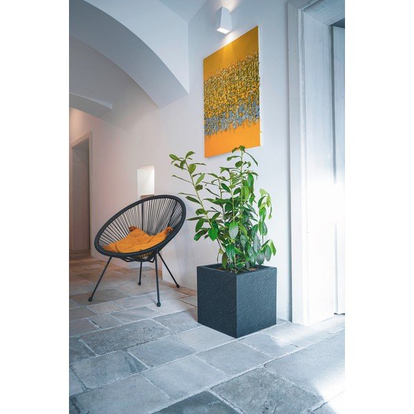 Taaskasutatud plastikust isekastev taimekast Cubico Stone - Flower Lover-image-1