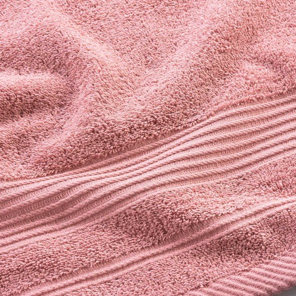 Roosa puuvillane froteerätik 50x90 cm Tendresse - douceur d'intérieur-image-2