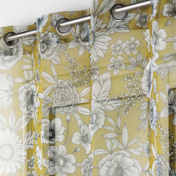 Ookerkollane voile kardin 140x280 cm Milady - douceur d'intérieur-image-1