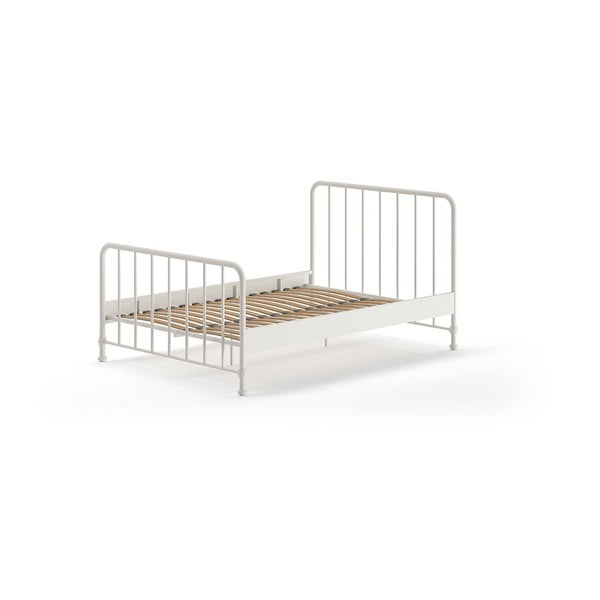 Valge metallist kaheinimesevoodi koos voodipõhjaga 140x200 cm BRONXX – Vipack-image-2