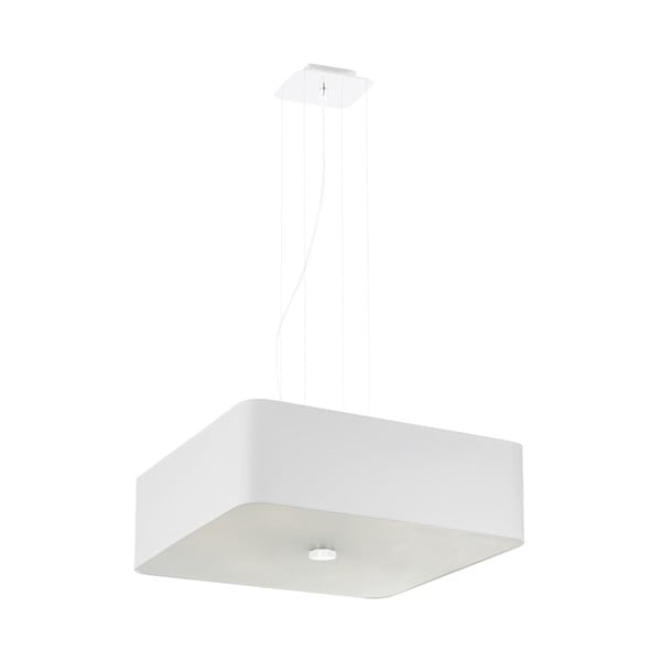 Valge rippvalgusti klaasist-tekstiilist varjuga Kortez - Nice Lamps