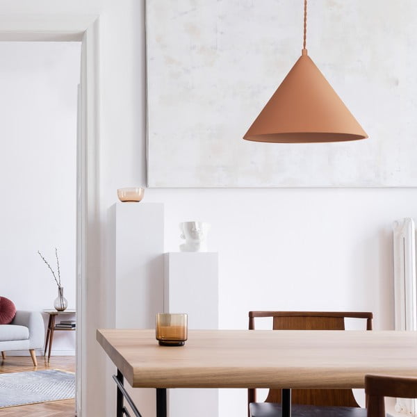 Telliskivivärvi rippvalgusti kivikeraamikast varjuga ø 30 cm Vilma – SULION-image-1