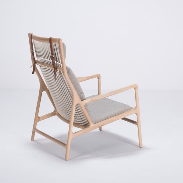 Tammepuust tugitool halli tekstiilist istmega Dedo - Gazzda-image-2