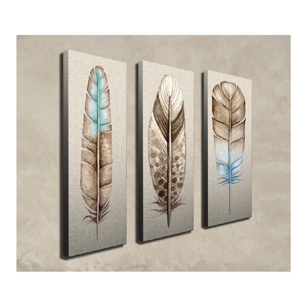 3-osaline maal lõuendil Suled - Wallity-image-2