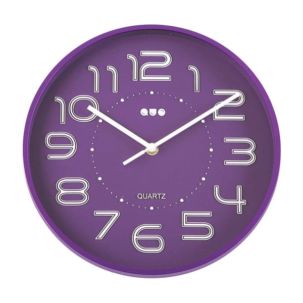 Fialové nástěnné hodiny Versa Reloj, ⌀ 28 cm