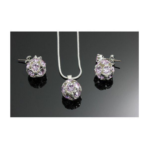 Set náhrdelníku a náušnic s fialovými krystaly Swarovski® Yasmine-image-2