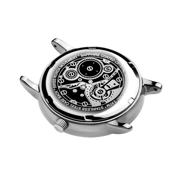 Pánské hodinky s černým páskem z pravé kůže Walter Bach Marrio-image-2