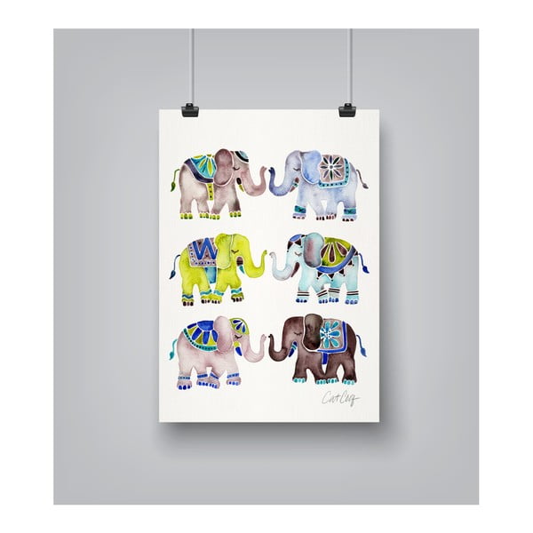 Plakát Americanflat Elephant Collection by Cat Coquillette, 30 x 42 cm