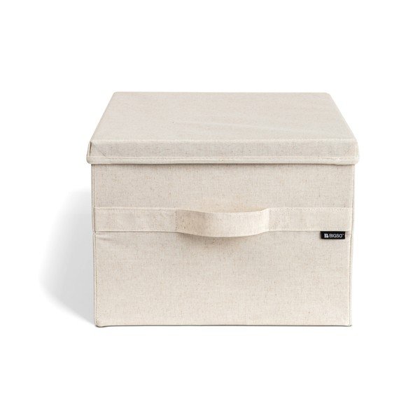 Beež tekstiilist hoiukast koos kaanega 36x46x25 cm Soft Storage Large - Bigso
