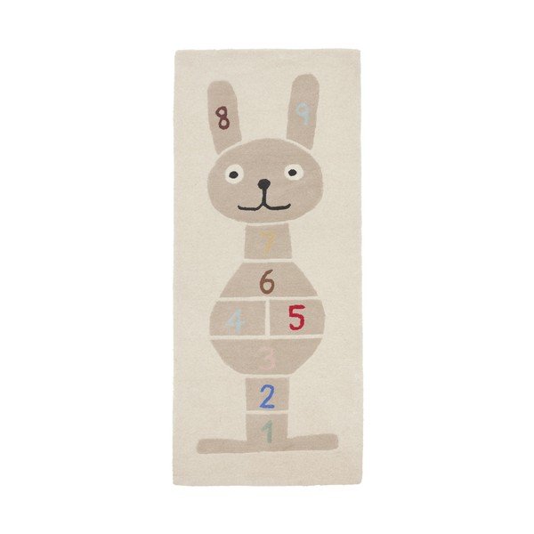 Käsitsi kootud laste mänguvaip villasegust 75x180 cm Rabbit Hopscotch - OYOY Mini