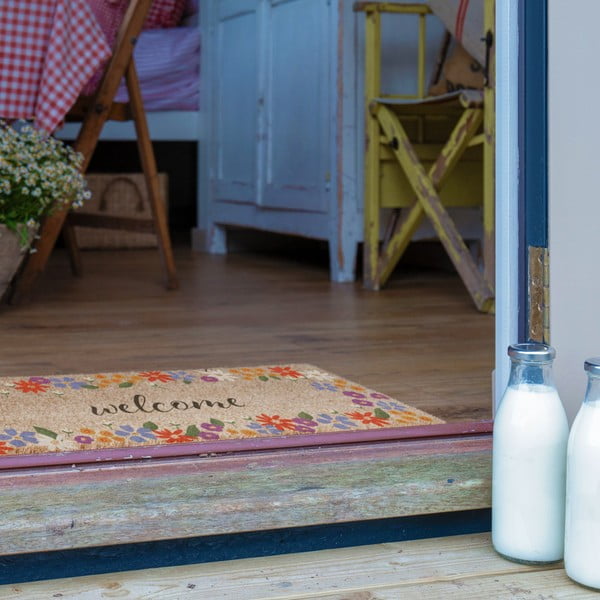 Kookoskiududest uksematt 40x120 cm Welcome Floral - Artsy Doormats-image-3
