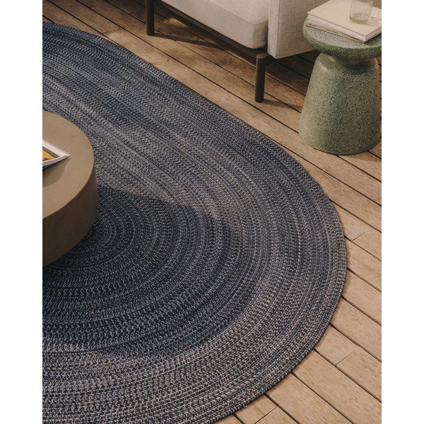 Tumesinine õuevaip taaskasutatud kiududest 200x300 cm Sadent - Kave Home-image-1