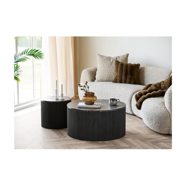 Ümmargune abilaud marmorimustriga plaadiga ø 45 cm Rota – House Nordic-image-2