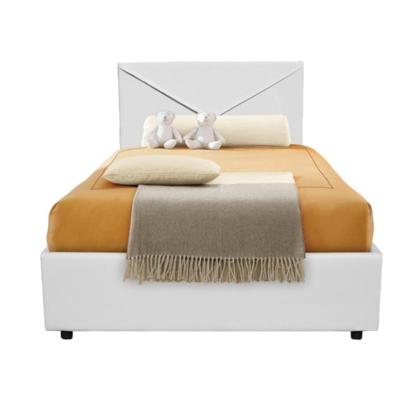 Bílá jednolůžková postel s úložným prostorem 13Casa Mina, 95 x 205 cm
