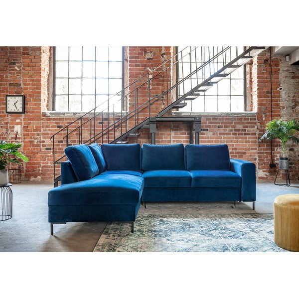 Tumesinine sametist nurgadiivan (vasakus nurgas) Lofty Lilly - Miuform-image-1