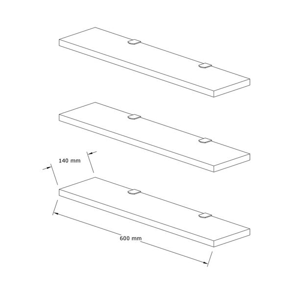 Tammevärvi riiulid 3 tk Boss - Kalune Design -image-3