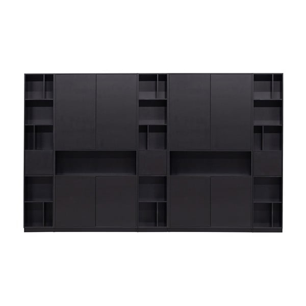 Must männipuidust modulaarne raamaturiiul 340x210 cm Finca - WOOOD