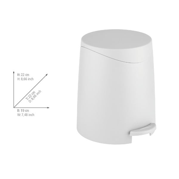 Valge prügikast 3 l Portes - Allstar-image-3