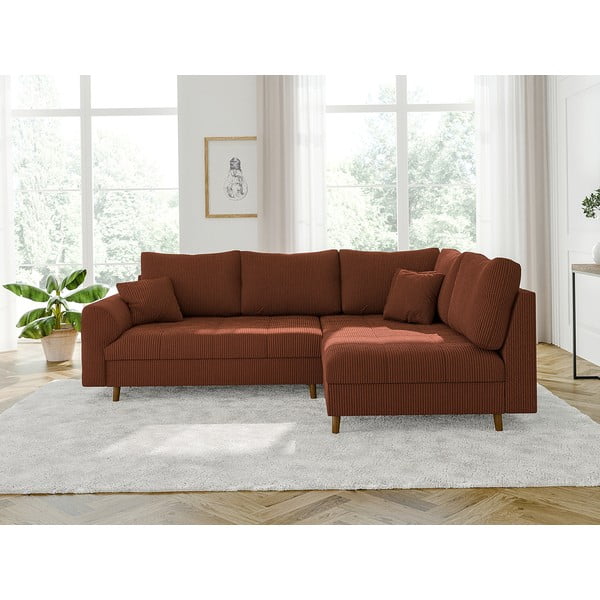 Tellisevärvi velvetist nurgadiivan (parem nurk) Ariella – Ropez-image-1