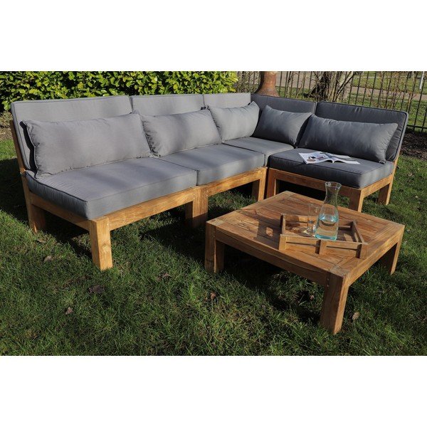Halli värvi teakpuidust aialounge komplekt 4-le inimesele Aruba - HSM collection-image-1