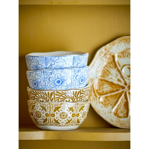 Sinised/oranžid kivikeraamikast kausid 4tk komplektis 200 ml Milton - Bloomingville-image-4