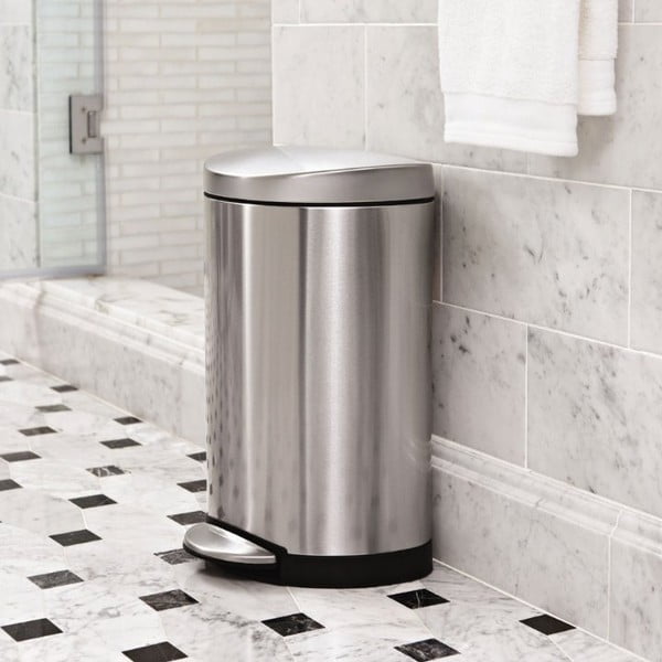 Hõbedane astmeline terasest prügikast 10 l - simplehuman-image-1