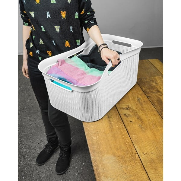 Valge plastikust pesukorv 41 l Brisen - Rotho-image-3