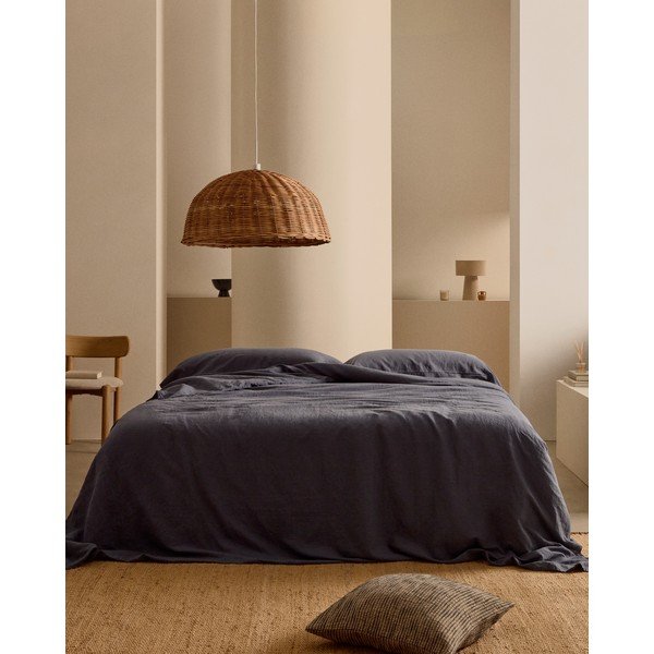 Hallikassinine linaseguga pikendatud voodipesu kaheinimesevoodile 260x240 cm Simmel - Kave Home-image-3