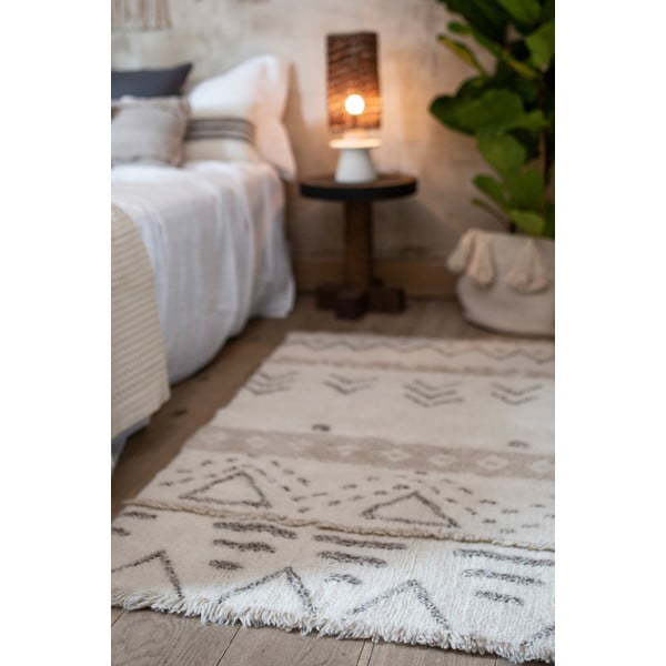 Kreem pestav käsitsi kootud villane vaip 80x140 cm Lakota Day - Lorena Canals-image-1