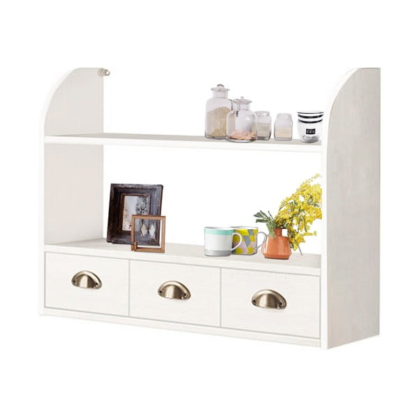 Valge männipuidust riiul 75 cm Toscana - Støraa-image-2
